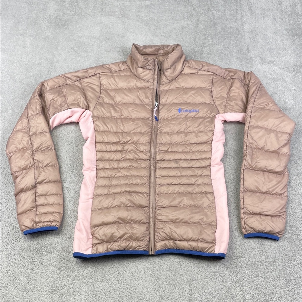 NEW Cotopaxi Womens XS Fuego LT 950 Down Brown Taupe Jacket with Pink Accents